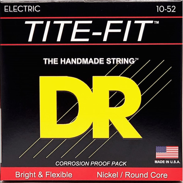 DR BT-10 TITE-FIT Medium to Heavy 010-052 Nickel Plated Electric Guitar Strings