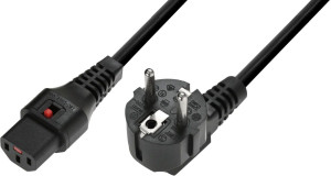 IEC LOCK Kaltgeräte Netzkabel verriegelbar 3x1,0 3m sw