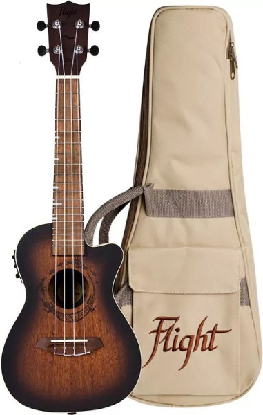 Flight DUC 380 CEQ Amber Concert Ukulele inkl. Bag