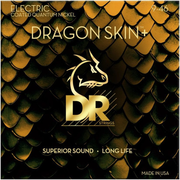 DR DEQ-9/46 DRAGON SKIN+ Light to Medium 009-046 Quantum Nickel Electric Guitar Strings