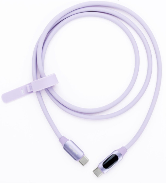 myVolts Step Up USB-C to USB-C PD Kabel mit LCD Power Meter jellybean purple