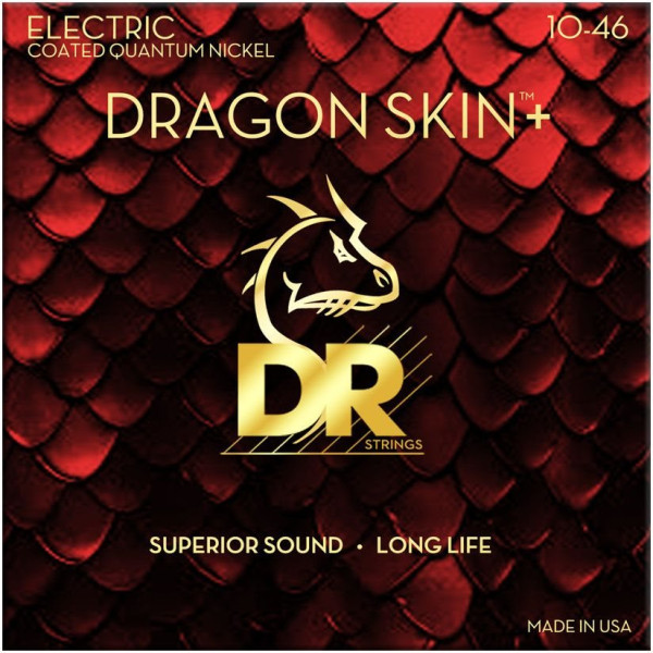 DR DEQ-10 DRAGON SKIN+ Medium 010-046 Quantum Nickel Electric Guitar Strings